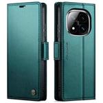 For Redmi Note 14 Pro 4G CaseMe 023 Butterfly Buckle Litchi Texture RFID Anti-theft Leather Phone Case(Green)