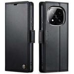 For Redmi Note 14 Pro 4G CaseMe 023 Butterfly Buckle Litchi Texture RFID Anti-theft Leather Phone Case(Black)