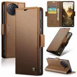 For Xiaomi Poco F7 Pro / F7 Ultra CaseMe 023 Butterfly Buckle Litchi Texture RFID Anti-theft Leather Phone Case(Brown)