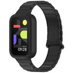 For Xiaomi Band 9 Active Dual Color Soft Case Integrated Magnetic Silicone Watch Band(Black)