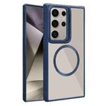 For Samsung Galaxy S24 Ultra 5G Plated CD Texture MagSafe Acrylic Hybrid TPU Phone Case(Blue)