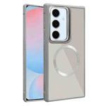 For Samsung Galaxy S24 FE 5G Plated CD Texture MagSafe Acrylic Hybrid TPU Phone Case(Gray)