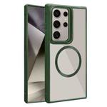 For Samsung Galaxy S25 Ultra 5G Plated CD Texture MagSafe Acrylic Hybrid TPU Phone Case(Green)