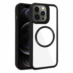 For iPhone 12 Pro Plated CD Texture MagSafe Acrylic Hybrid TPU Phone Case(Black)