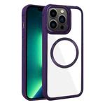 For iPhone 13 Pro Max Plated CD Texture MagSafe Acrylic Hybrid TPU Phone Case(Purple)