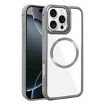 For iPhone 16 Pro Plated CD Texture MagSafe Acrylic Hybrid TPU Phone Case(Gray)