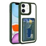 For iPhone 11 Electroplated Card Bag Acrylic Hybrid TPU Phone Case(Green)
