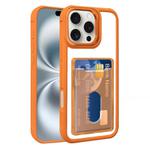 For iPhone 17 Air Electroplated Card Bag Acrylic Hybrid TPU Phone Case(Orange)
