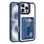 For iPhone 17 Air Electroplated Card Bag Acrylic Hybrid TPU Phone Case(Blue)