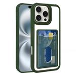 For iPhone 17 Air Electroplated Card Bag Acrylic Hybrid TPU Phone Case(Green)