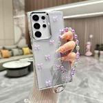 For Samsung Galaxy A16 5G Little Fresh Bow Bracelet Chain TPU Phone Case(Purple)