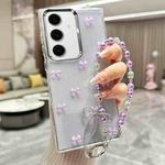 For Samsung Galaxy S22+ 5G Little Fresh Bow Bracelet Chain TPU Phone Case(Purple)