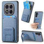 For Redmi Note 14 Pro+ 5G Carbon Fiber Card Bag Fold Stand Phone Case(Blue)