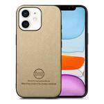 For iPhone 11 Twill Fabric Leather Skin Back Phone Case(Khaki)