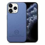 For iPhone 11 Pro Max Twill Fabric Leather Skin Back Phone Case(Blue)