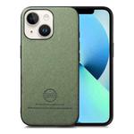 For iPhone 13 Twill Fabric Leather Skin Back Phone Case(Green)