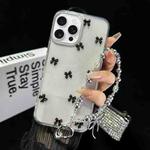 For iPhone 16 Pro Little Fresh Bow Bracelet Chain TPU Phone Case(Black)