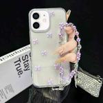 For iPhone 11 Little Fresh Bow Bracelet Chain TPU Phone Case(Purple)