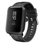 For Amazfit Bip 5 / GTR 4 Push Connector 22mm Hybrid Nylon Silicone Watch Band(Black)