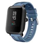 For Amazfit Bip 5 / GTR 4 Push Connector 22mm Hybrid Nylon Silicone Watch Band(Light Blue)