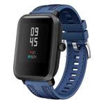 For Amazfit Bip 5 / GTR 4 Push Connector 22mm Hybrid Nylon Silicone Watch Band(Dark Blue)