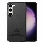 For Samsung Galaxy S23+ 5G Twill Fabric Leather Skin Back Phone Case(Black)