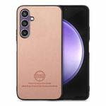 For Samsung Galaxy S23 FE 5G Twill Fabric Leather Skin Back Phone Case(Pink)