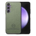 For Samsung Galaxy S23 FE 5G Twill Fabric Leather Skin Back Phone Case(Green)