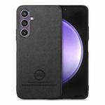 For Samsung Galaxy S23 FE 5G Twill Fabric Leather Skin Back Phone Case(Black)