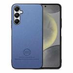 For Samsung Galaxy S24+ 5G Twill Fabric Leather Skin Back Phone Case(Blue)