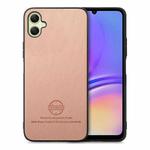 For Samsung Galaxy A04e / F04 / M04 Twill Fabric Leather Skin Back Phone Case(Pink)