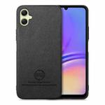 For Samsung Galaxy A05 Twill Fabric Leather Skin Back Phone Case(Black)