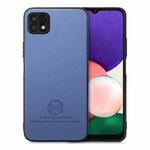 For Samsung Galaxy A22 4G Twill Fabric Leather Skin Back Phone Case(Blue)