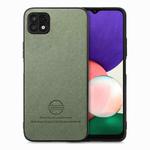 For Samsung Galaxy A22 4G Twill Fabric Leather Skin Back Phone Case(Green)
