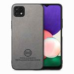 For Samsung Galaxy A22 5G Twill Fabric Leather Skin Back Phone Case(Gray)