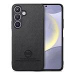 For Samsung Galaxy S25 5G Twill Fabric Leather Skin Back Phone Case(Black)
