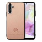 For Samsung Galaxy A36 Twill Fabric Leather Skin Back Phone Case(Pink)