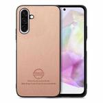 For Samsung Galaxy A56 5G Twill Fabric Leather Skin Back Phone Case(Pink)