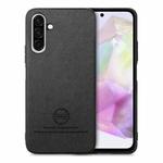For Samsung Galaxy A56 5G Twill Fabric Leather Skin Back Phone Case(Black)