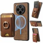 For OPPO Find X8 Pro Retro Splitable Magnetic Stand Card Bag Leather Phone Case(Brown)