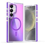 For Samsung Galaxy S24 5G Dual-Color Gradient Discolor MagSafe Phone Case(Purple)