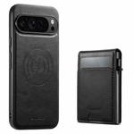 For Google Pixel 10 Pro XL Suteni H19 Oil Wax 2-in-1 MagSafe Removable Card Box Back Phone Case(Black)