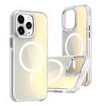 For iPhone 11 Pro Max Dual-Color Gradient Discolor MagSafe Phone Case(White)