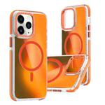 For iPhone 11 Pro Max Dual-Color Gradient Discolor MagSafe Phone Case(Orange)