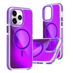 For iPhone 11 Pro Max Dual-Color Gradient Discolor MagSafe Phone Case(Purple)