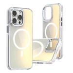 For iPhone 12 Pro Max Dual-Color Gradient Discolor MagSafe Phone Case(White)