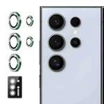 For Samsung Galaxy S25 Ultra 5G ENKAY AR Anti-reflection Individual Diamond Ring Camera Lens Glass Full Film(Deep Green)