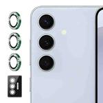 For Samsung Galaxy S25 5G ENKAY AR Anti-reflection Individual Diamond Ring Camera Lens Glass Full Film(Deep Green)
