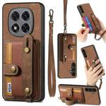 For Xiaomi Redmi Note 14 Pro+ 5G Retro Cross Wristband Wallet Leather Back Phone Case(Brown)
