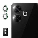 For Xiaomi Redmi 13 4G ENKAY AR Anti-reflection Individual Diamond Ring Camera Lens Glass Full Film(Deep Green)